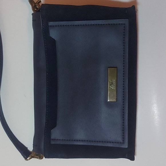 Zac Posen Eartha envelope navy blue shoulder bag/ clutch - Picture 3 of 6